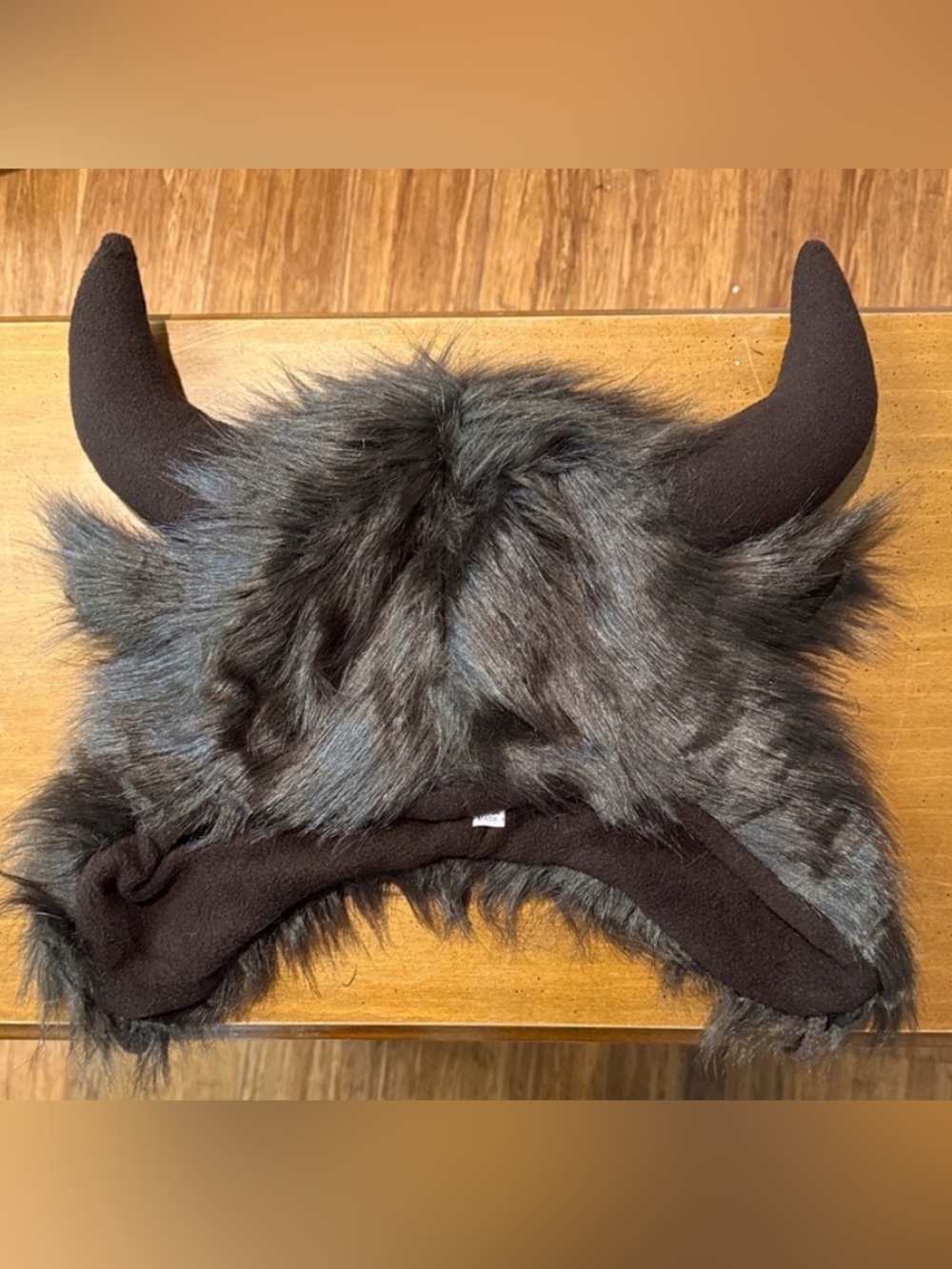 Faux Fur Buffalo Bills Buffalo Horn Hat - Dark Brown. OS Unisex